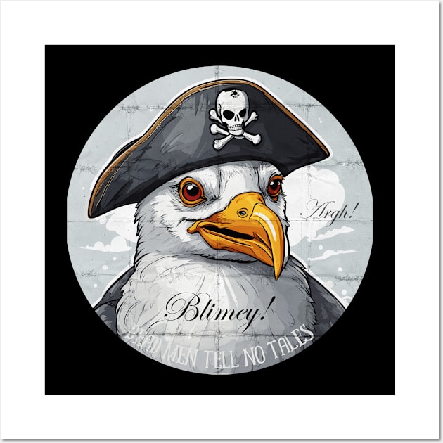 pirate seagull Wall Art by Kingrocker Clothing